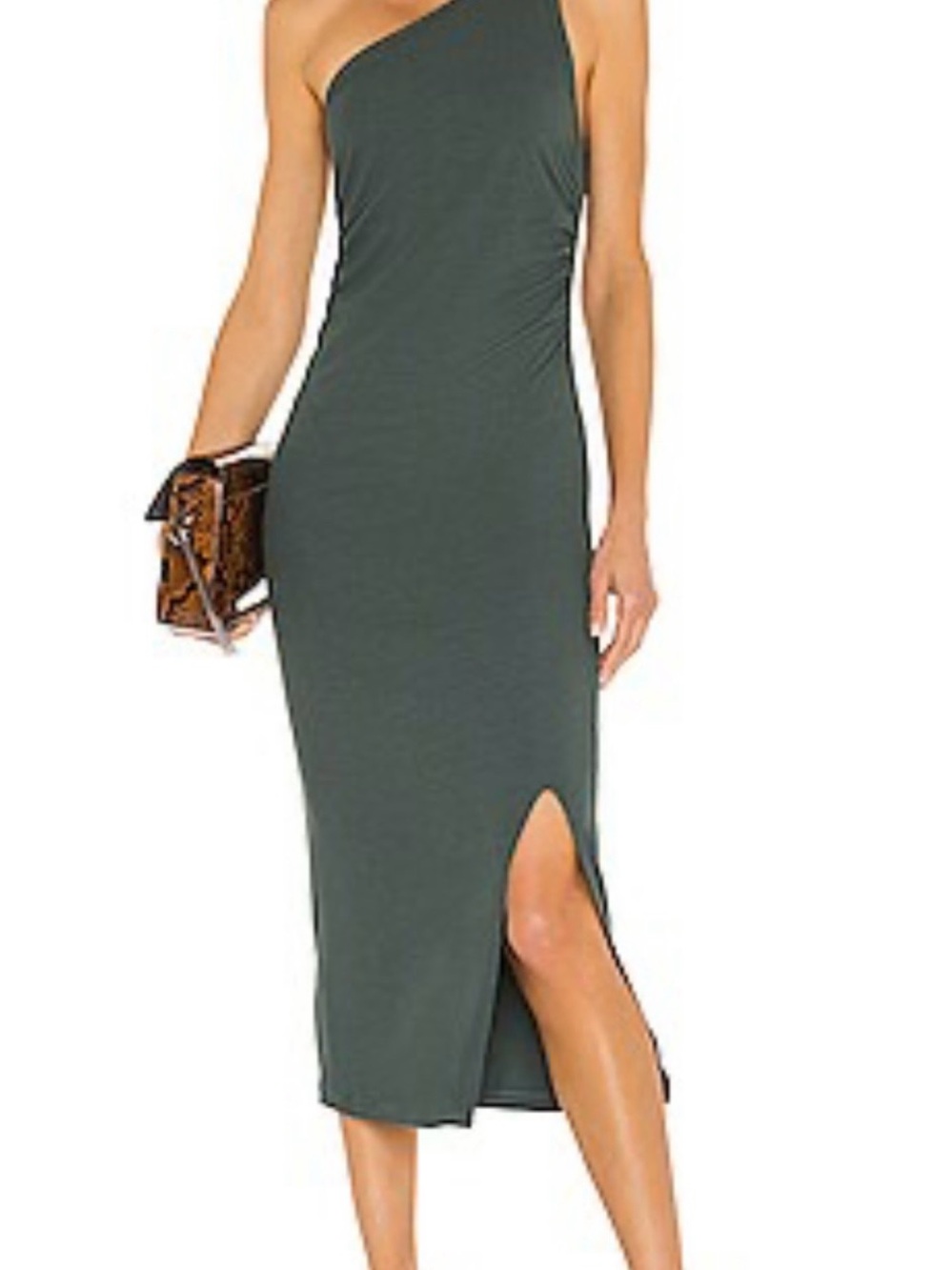 REVOLVE LNA One-Shoulder Midi Dress in Olive
